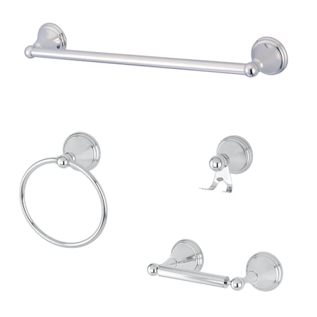 Kingston Brass 4-Piece Bathroom Accessories Set, Chrome BAK2971478C
